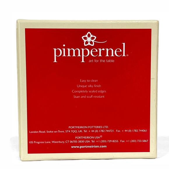 Pimpernel Square Christmas Tree Coasters 6 Cork Backs 4" x 4" Holiday Tableware - Picture 2 of 7